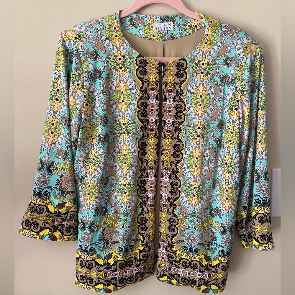 Joan Rivers Multicolor Patterned Jacket - image 1